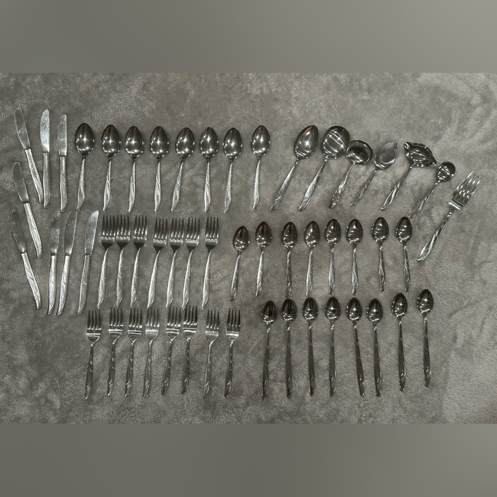 Flatware -Silhouette Collection -stainless-54 pieces-Rare-like new! Deal!